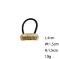 Fermaglio per capelli in metallo dorato minimalista con elastico, 4x1.5x1.5 cm, 10g. - Taglia S / Oro