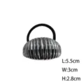Elastico per capelli geometrico argento metallo supporto per coda di cavallo chic. - Taglia L / Canna di fucile