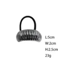 Fascia per capelli in metallo geometrico argento, elastico coda di cavallo a cupola, 5cm. - Taglia M / Canna di fucile