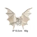 Gothic bat wing hair claw clip for women, silver metal shark clip for thick hair styling. - Electroplated Silver 3D Bat Wing Style (1182-20)