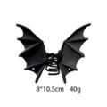 Gothic bat wing hair claw clip black metal hair catch for Halloween styling 8x10.5cm accessories. - Matte Black Painted Bat Wing Style (1182-21 Painted)