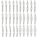 Set of geometric metal hair clips silver bobby pins stylish hair accessories for women - Set 10 / 30Pcs Pack / Silver