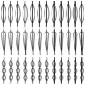 Black metal hairpins set featuring various geometric shapes, perfect for daily styling. - Set 11 / Set of 36 / Black