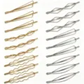 Set of metal hair clips geometric hairpins gold and silver hair accessories for women - Set 17 / Set of 18 / Mixed Colors