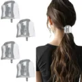 Pince a cheveux geometrique en U argente, support de queue de cheval en metal pour femmes. - Lot de 4 / Ensemble 14