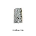 Silver metallic hair cuff bun cage ponytail holder clip minimalist metal hairpin accessory - 4x6.5cm / Silver Liquid