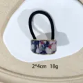 Gebogen hars patroon haarband met metalen ring, stijlvol retro semi-cirkelvormig haaraccessoire. - 1105-8