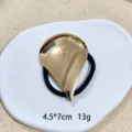 Minimalistische gouden gebogen metalen haarelastiek Franse stijl paardenstaart houder. - 1105-10