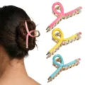 Creative pencil shape metal hair claw clips set, fashionable hair accessories for women and girls. - Set 4 (3 Pieces)