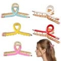 Chic metal pencil hair claw clip stylish unique creative ponytail holder for women daily hair styling - Set 6