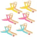 Metal pencil hair claw clips cute novelty hair accessories for women and girls ponytail styling - Set 7 (6 Pack)