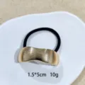 Gouden gebogen metaal haarelastiek elastische band minimalistische Franse paardenstaart - 1105-14