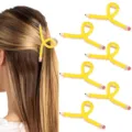 Creative pencil shaped hair claw clip, metal and enamel yellow hair accessories for women. - Set 8 (6 Pieces)