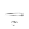 Silberne U-förmige Perlen Haarnadel aus Metall, elegante Haargabel für schicke Hochsteckfrisuren. - Perlen Gehämmert Stil (1409-1) / Silber