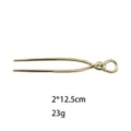 Goldene U-förmige Legierung gehämmert Haargabel Haarspange elegante Dutt Haar Styling Zubehör - Geknotet Gefalteter Stil (1409-2) / Gold