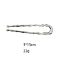 Alloy U-shaped hammered hair fork, stylish metal hairpin for elegant buns and updos. - Twisted Pleated Style (1409-5) / Silver