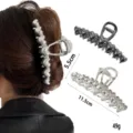 Liquid metal heart hair claw clip large size metal hair accessories for women and girls - Liquid Heart Style (Set 12) / 2 Pcs/Set