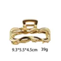 Pinza para el cabello dorada de metal con diseño hueco irregular muy elegante. - Estilo Dorado Líquido Grande (1157-9)