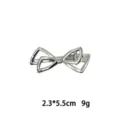 Silberne Legierung Schleife Haarklammer, stilvolle Seiten Haarspange für Damen, Metall Haarschmuck. - Silberner Abstrakter Schleifen-Stil (1165-60)
