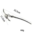 Gothische Axt Legierung Haarnadel Detailansicht, 22.5cm Länge, einzigartiges Punk Haaraccessoire. - Axtform (Hellschwarz)