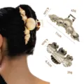 Gold metal seashell hair claw clip set, elegant beach style large shark clip for women and girls. - Large And Medium Gold Shell Hair Claw Set (1102)