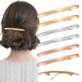 Metal hair barrette spring clip elegant hair accessories for women styling side clip bun holder - Set 5
