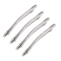 Silver metal hair clip set, elegant curved barrette for women, stylish side and bun hair styling. - Set 8