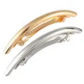 Golden and silver metal spring hair clips set, elegant curved arch barrette for women. - Set 11