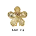 Gold metal flower hair claw clip chic geometric hollow shark clip for women styling 6.5cm - Hollow Geometric Floral Style (1175-2) / 6.50cm / Gold