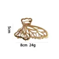 Gold metal hollow wing hair claw clip for women, elegant hair accessory 8cm 24g new. - Hollow Wing Design (1175-4) / 8x5cm / Gold