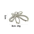 Silberne Metall Haarklammer elegante hohle Schleife Haarnadel Styling Zubehör für Damen Alltag. - Hohlblumen Design (1175-5)