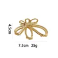 Elegante goldene Haarspange aus Metall mit geometrischem Blumenmuster Haarschmuck 7.5cm - 3D Floral Stil (1175-6)