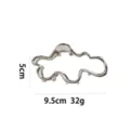 Silberne unregelmäßige Metall Haarklammer minimalistische Haargreife Modeschmuck 9.5cm - Einfacher Unregelmäßiger Geometrischer Stil (1175-7)