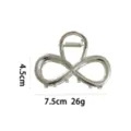 Silberne Metall Haarklammer minimalistische geometrische Haarklammer 7.5cm modischer Griff. - Einfacher Unregelmäßiger Wellenstil (1175-11)