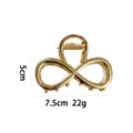 Goldene Metall Haarklammer minimalistisches geometrisches Design 7.5cm fuer Damen Friseur - Stromlinienförmiger Geometrischer Verflochtener Stil (1175-12)