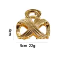 Goldene Metall Haarklammer geometrisches Infinity Design schicker Haarschmuck 5cm 22g - Stromlinienförmiger Geometrischer Verflochtener Stil (1175-13)