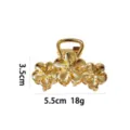 Goldene Metall Haarklammer mit Blumen Design, elegante Haargriffe für Damen 5.5cm - Dreifachblumen Design (1175-15)