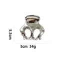 Silberne Metall Haarklammer für Damen, minimalistische hohle Haifischklammer, 5.5cm Styling Tool. - Hohler Stromlinienförmiger Stil (1175-18)