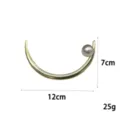 Gold crescent moon hair pin detail with pearl decoration and precise size dimensions. - Crescent Cloud with Artificial Pearl (Gold Plain)