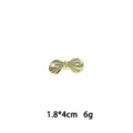 Detailansicht der goldenen Metall-Schleifen-Haarspange, kompakte Größe, elegantes Accessoire. - Goldener Exquisiter Schleifen-Stil (1165-57)