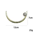 Exquisite alloy crescent hair pin with pearl detail, elegant vintage hair styling accessory. - Crescent Cloud with Artificial Pearl (Gold Cloud)