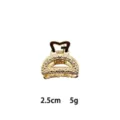 Gold mini hair claw clip detail shot, compact metal alloy design, 2.5cm size accessory. - Basic Claw Style (1162-16) / Gold