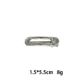 Silberne Metall hohle rechteckige Haarnadel minimalistische Seiten Clip für Damen Alltag 1.5x5.5cm - Silberner Hohler Rechteckiger Stil (1165-55)