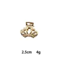 Mini gold alloy hair claw clip detail, compact 2.5cm size, elegant crown shape accessory. - Crown Style (1162-13) / Gold