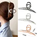 Large metallic hair claw clip with irregular liquid design, elegant hair accessory for thick hair. - Streamlined Liquid Style (Set 5) / Set of 3