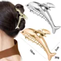 Dolphin metal hair claw clip large hair accessories elegant gold silver hair styling tool - Dolphin Shape Style (Set 4) / 2 Pcs/Set
