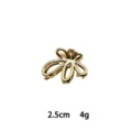 Mini gold metal hair claw clip small hair accessory for women daily styling 2.5cm - Flower Style (1162-9) / Gold