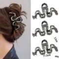 Silver liquid metal hair claw clip large size hair catcher stylish hairpin for thick hair - Liquid Irregular Line Style (Set 3) / Set of 3