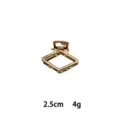 Gold mini geometric hair claw clip detail shot, compact alloy hair accessory, 2.5cm. - Rhombus Geometric Style (1162-7) / Gold