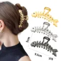 Metal fish bone hair claw clip unique hairpin vintage hair styling accessory for women girls - Fish Bone Style (Set 2) / Set of 3